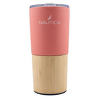 HY-021 - Nautica 18oz Insulated Tumbler with Bamboo Base - Coral