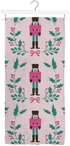THCH-130 - Celebrity Home Dry Knit Christmas Throw - Pink Nutcracker