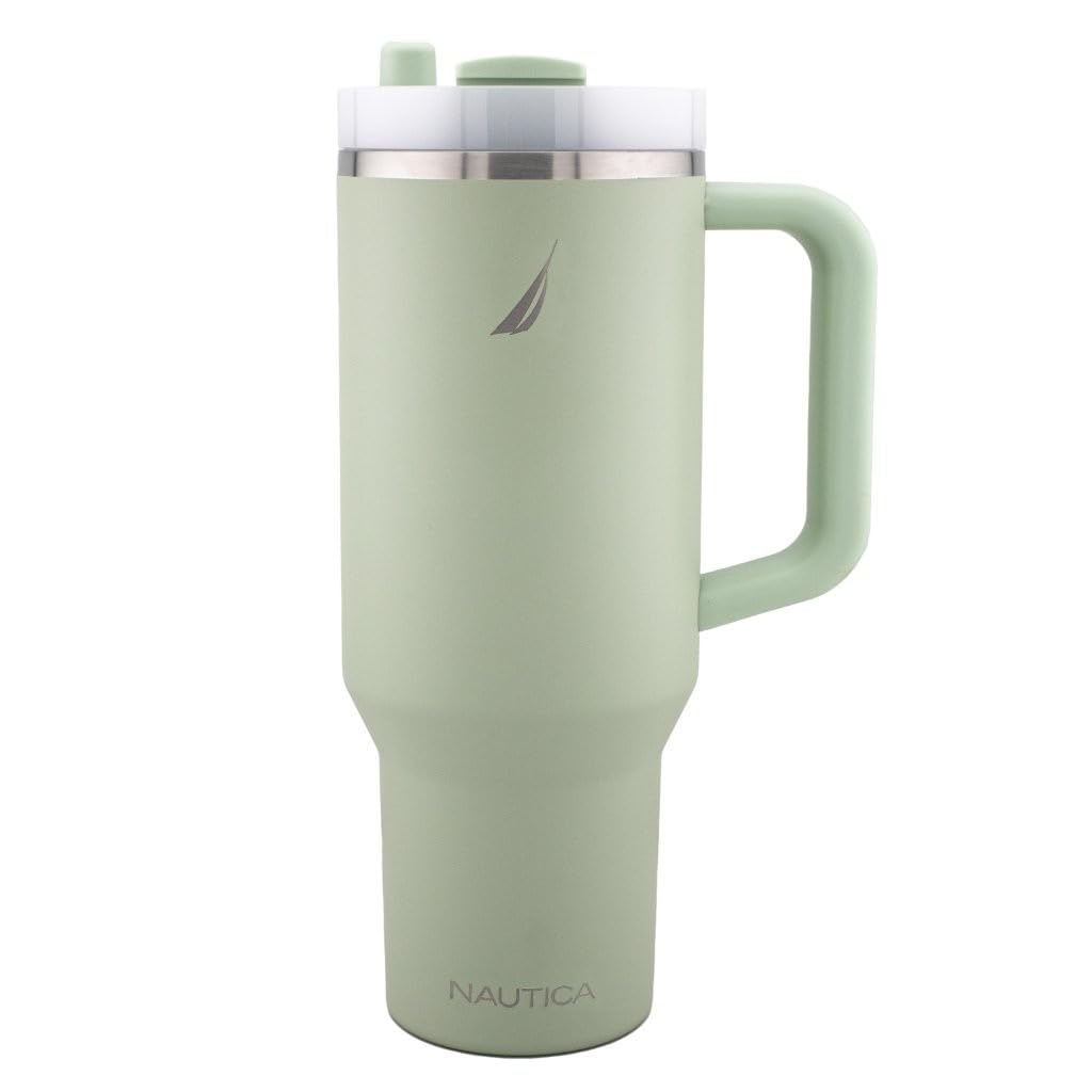 HY-052 - Nautica 40oz Tumbler with Handle & Straw - Sage