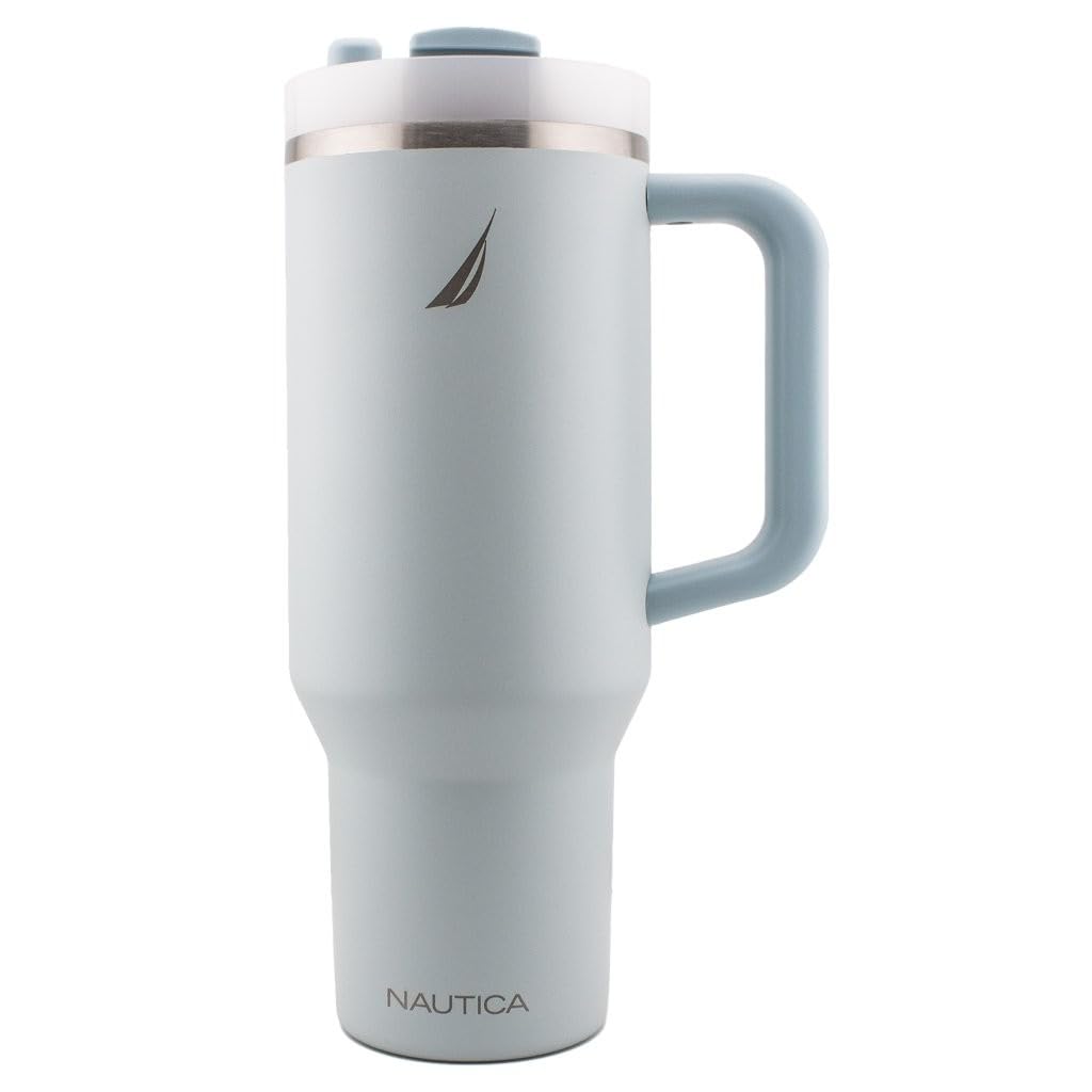 HY-057 - Nautica 40oz Tumbler with Handle & Straw - Light Blue