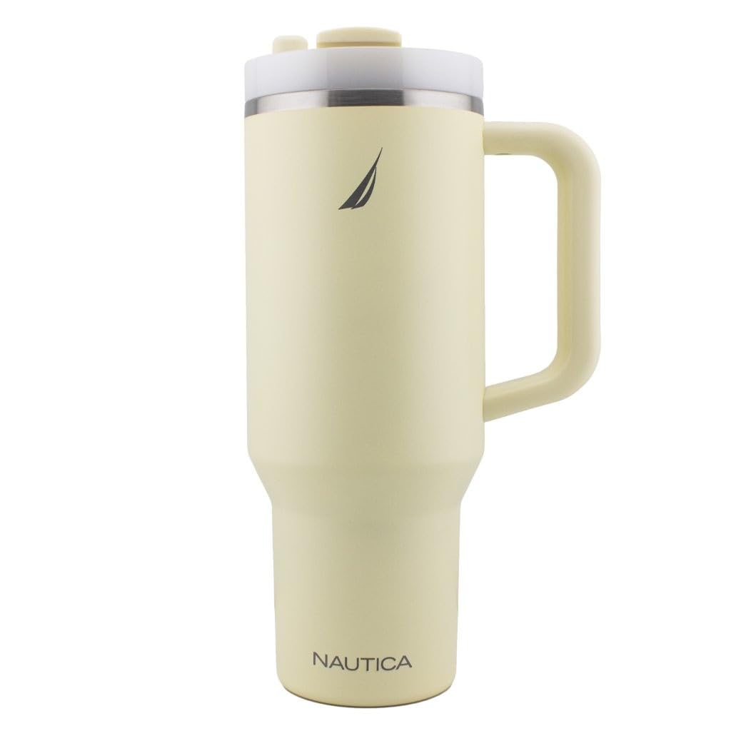 HY-056 - Nautica 40oz Tumbler with Handle & Straw - Light Yellow