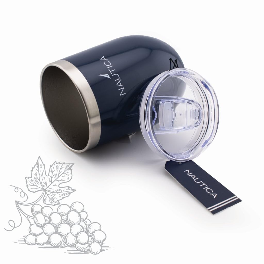 HY-025 - Nautica 12oz Insulated Stemless Wine Tumbler - Navy
