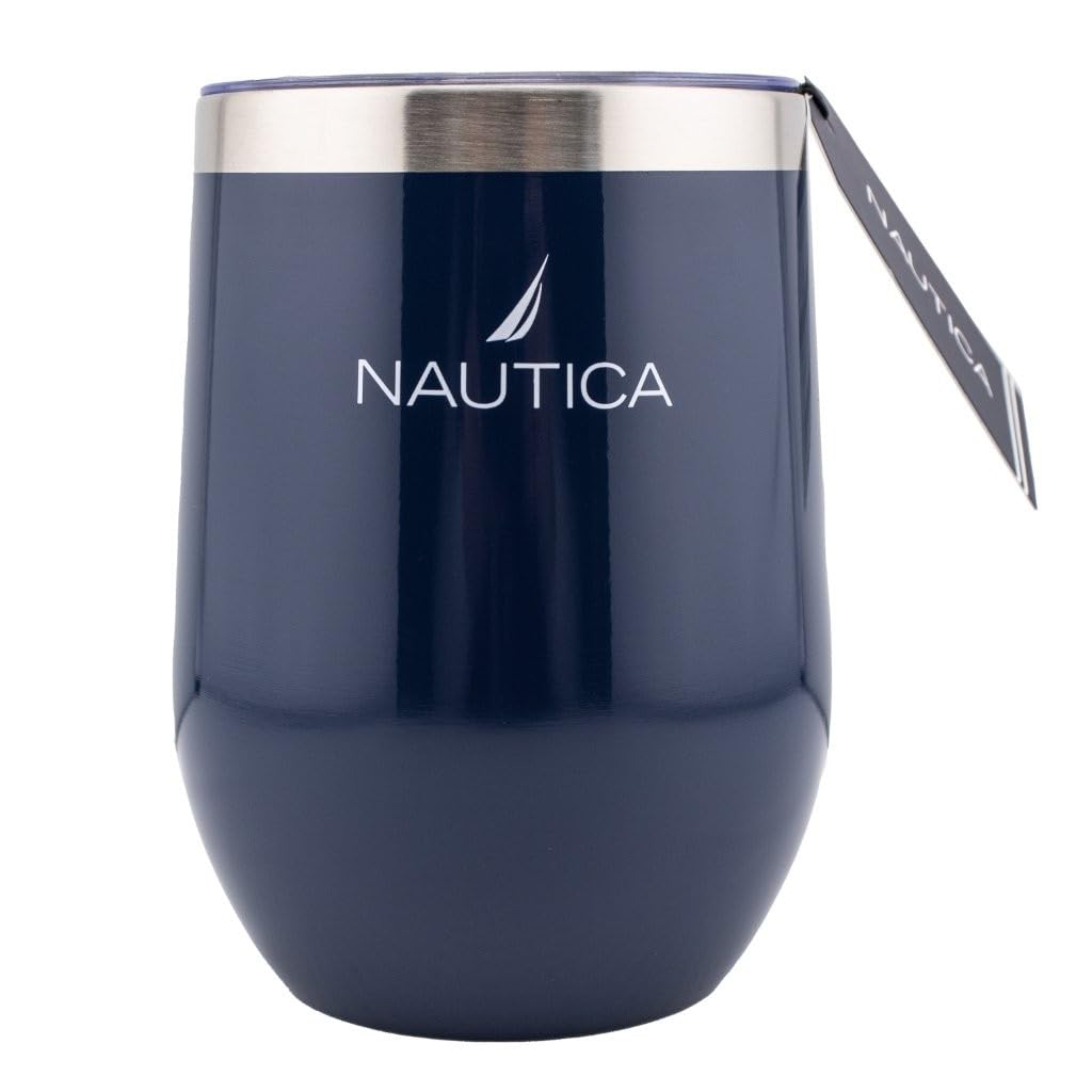 HY-025 - Nautica 12oz Insulated Stemless Wine Tumbler - Navy
