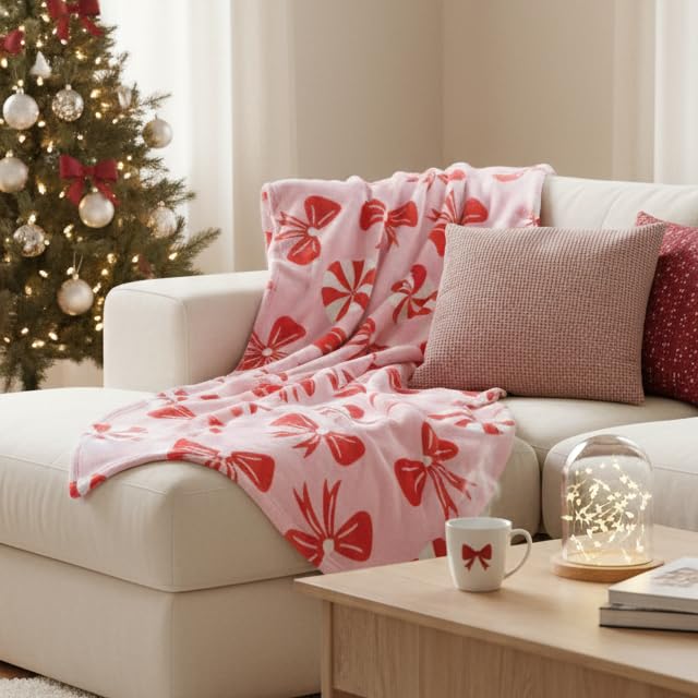 Mele Kalikimaka Flamingo Ultra Soft Christmas Fleece Throw (50x70)