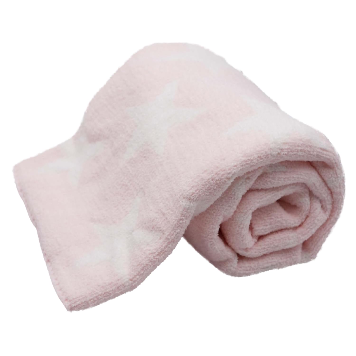 BLCJ-008 - LITTLE CELEBRITY Chenille Baby Blanket (Pink Stars)