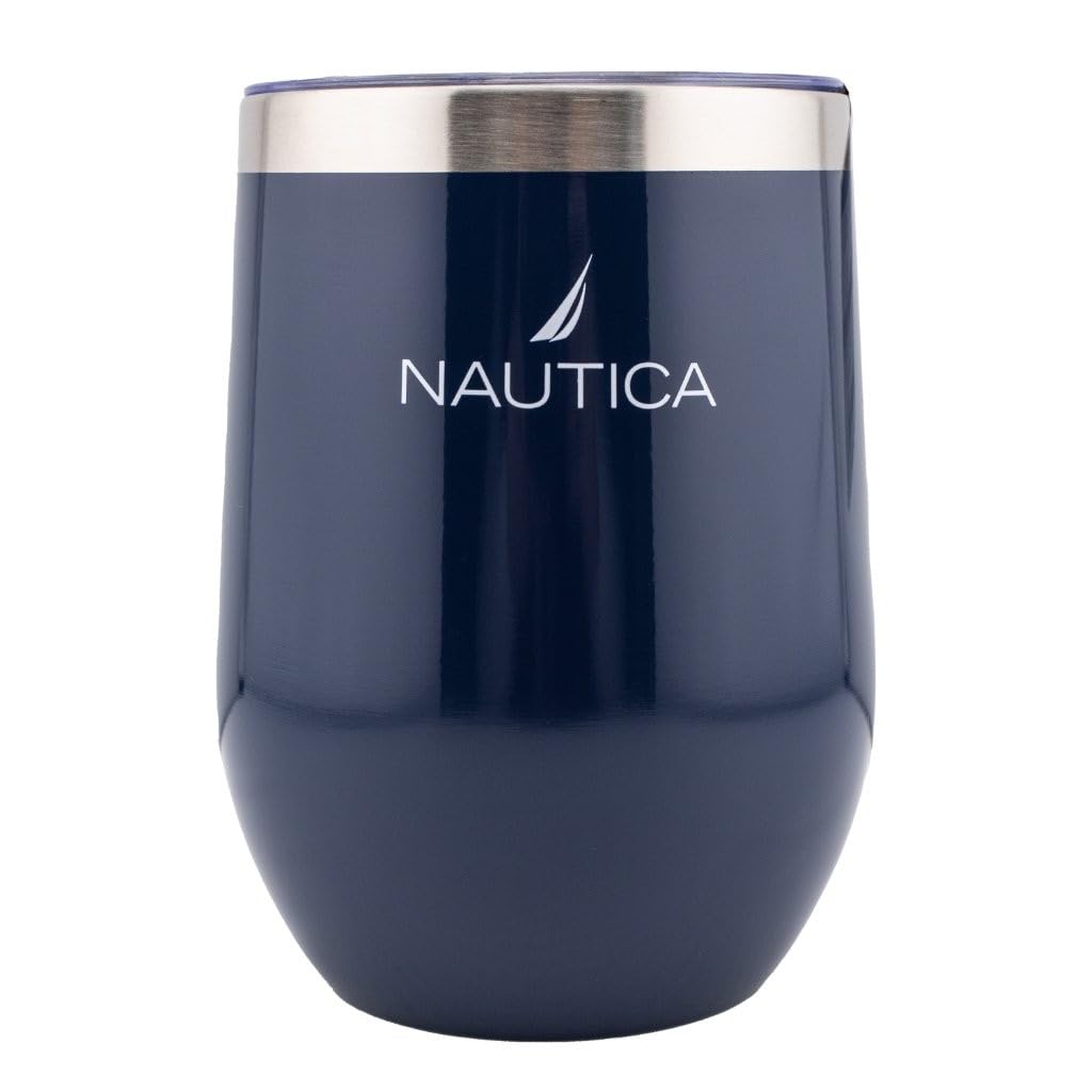 HY-025 - Nautica 12oz Insulated Stemless Wine Tumbler - Navy