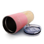 HY-021 - Nautica 18oz Insulated Tumbler with Bamboo Base - Coral