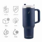 HY-050 - Nautica 40oz Tumbler with Handle & Straw - Navy