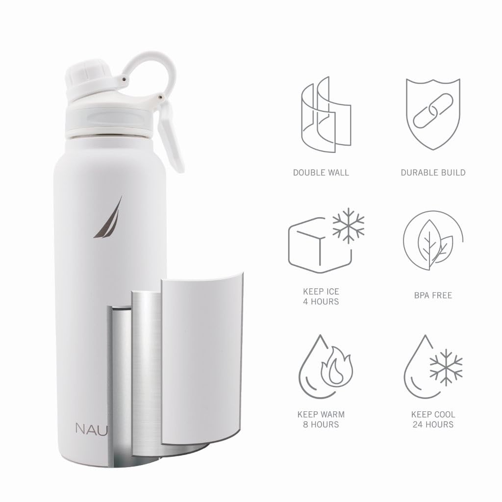 HY-011 - Nautica 40oz Stainless Steel Tumbler - White
