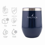 HY-025 - Nautica 12oz Insulated Stemless Wine Tumbler - Navy