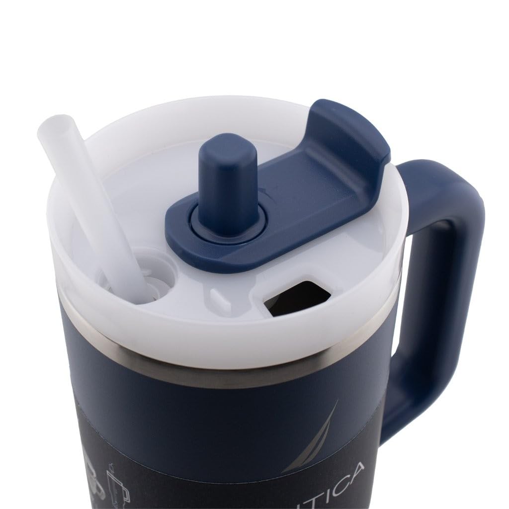HY-050 - Nautica 40oz Tumbler with Handle & Straw - Navy