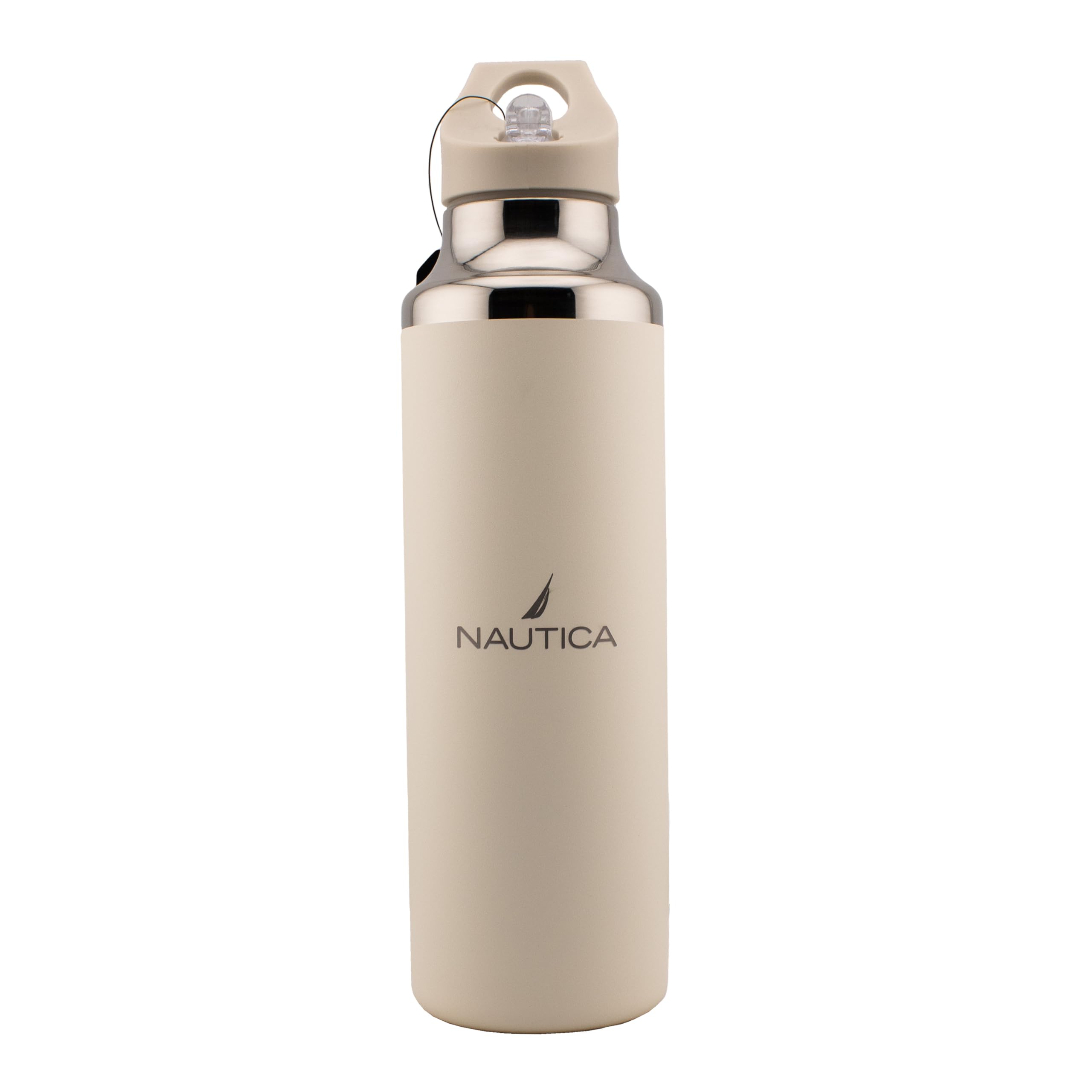 HY-070 - Nautica 21oz Stainless Steel Water Bottle with Straw - Taupe