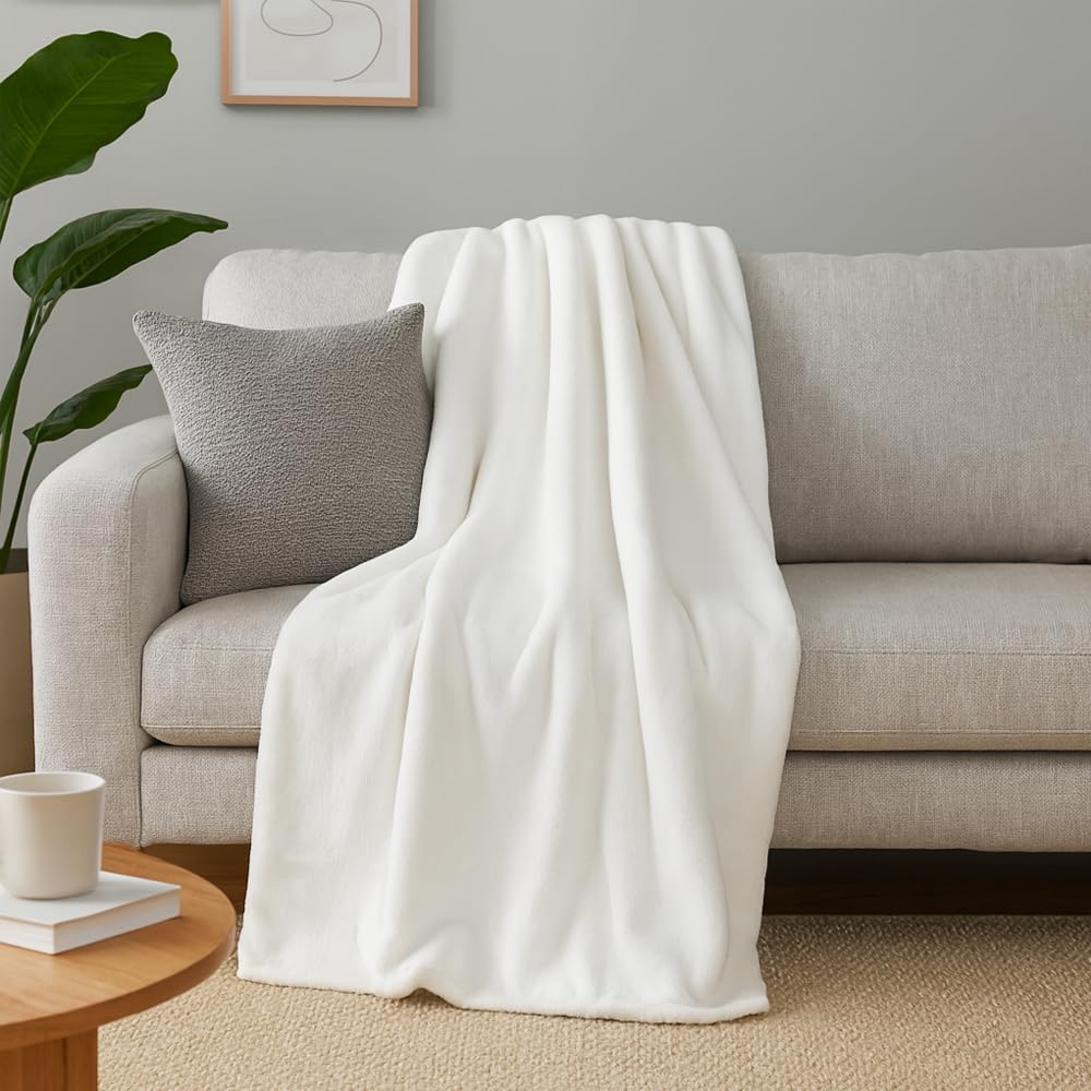 ALTHF-121H - Celebrity Home Ultra-Plush Long-Hair Flannel Throw - Ivory