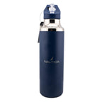 HY-067 - Nautica 21oz Stainless Steel Water Bottle with Straw - Navy