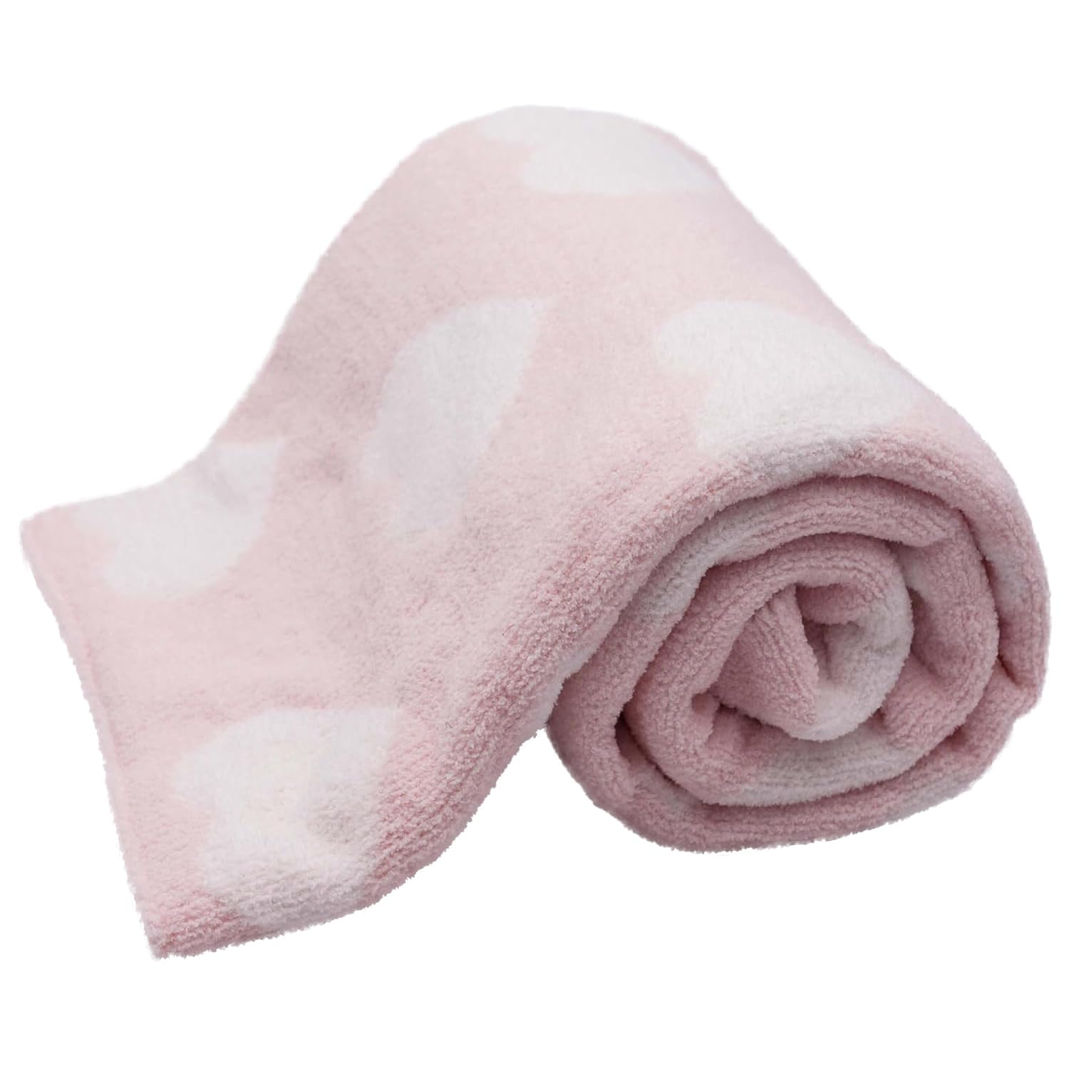 BLCJ-011 - LITTLE CELEBRITY Chenille Baby Blanket (Pink Hearts)