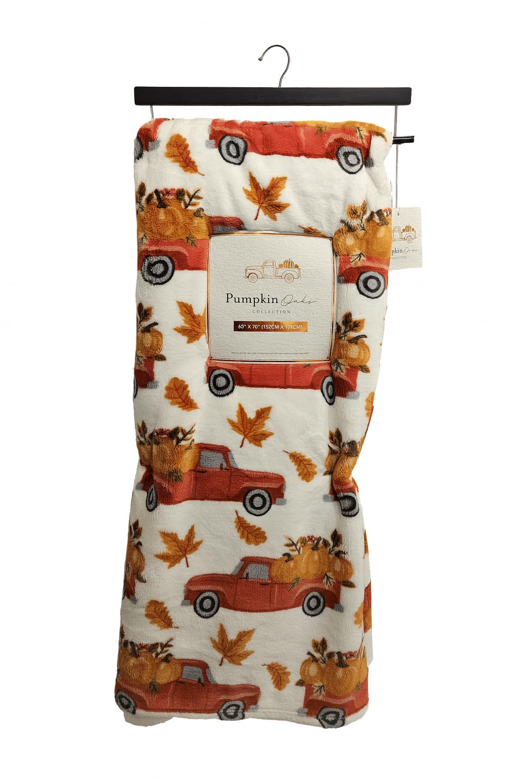 HGTH-011 - Fall Harvest Flannel Fleece Throw - Farmhouse Truck (60"x70")