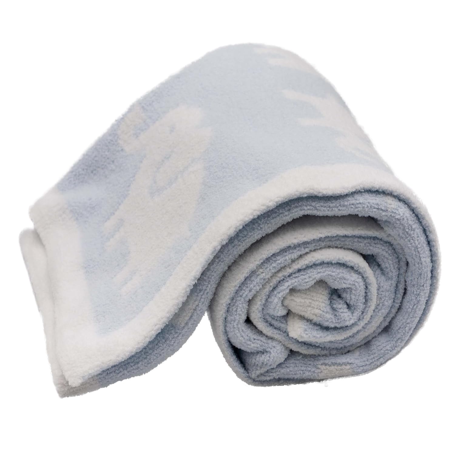 BLCJ-015 - LITTLE CELEBRITY Chenille Baby Blanket (Blue Elephants)