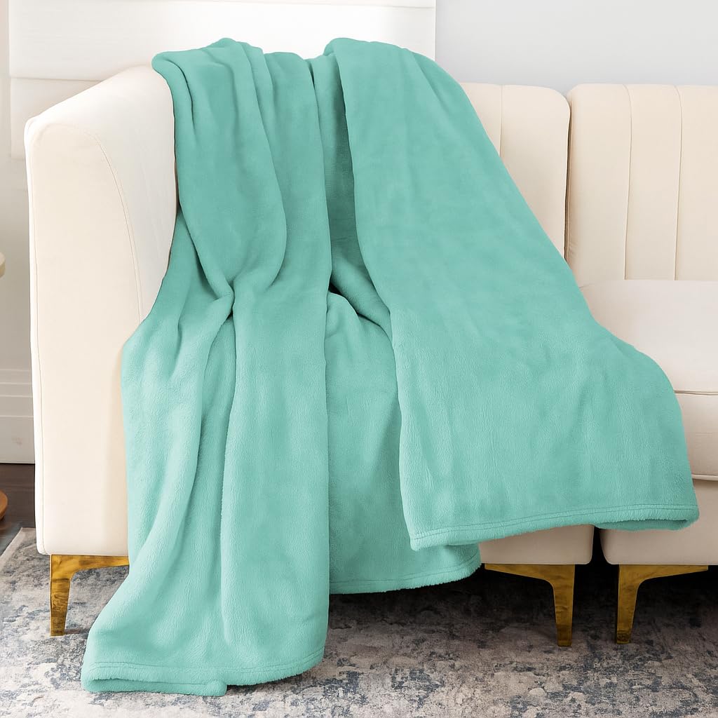 NMTH-027H - Nicole Miller Oversized Plush Fleece Throw - Aqua