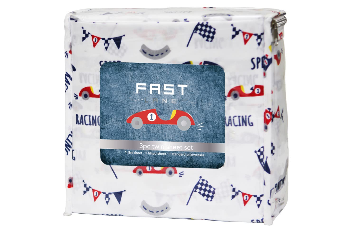 SSP-005T - LITTLE CELEBRITY Twin Microfiber Sheet Set (Fast Lane)