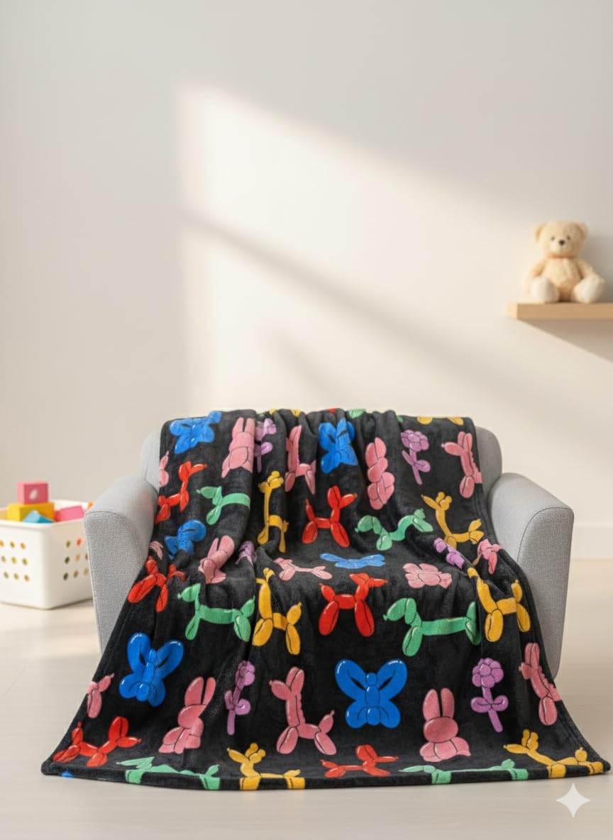 THFPJ-103F - LITTLE CELEBRITY Balloon Animal Fleece Throw, 50x70