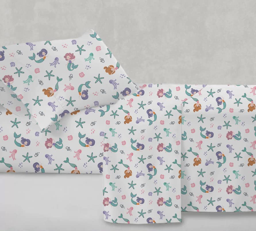 SSP-008T - LITTLE CELEBRITY Twin Kids Sheet Set (Mermaid Vibes)