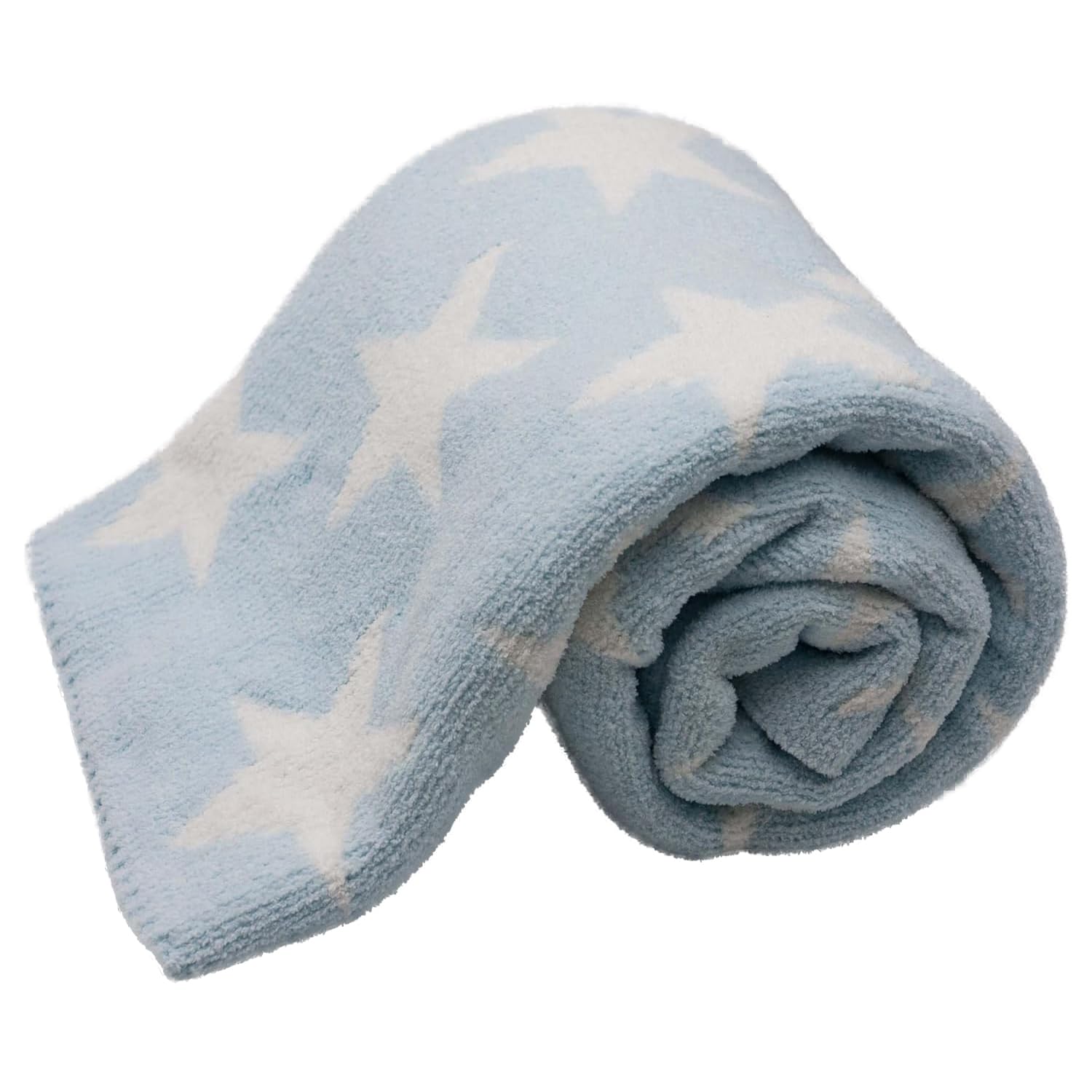 BLCJ-009 - LITTLE CELEBRITY Chenille Baby Blanket (Blue Stars)