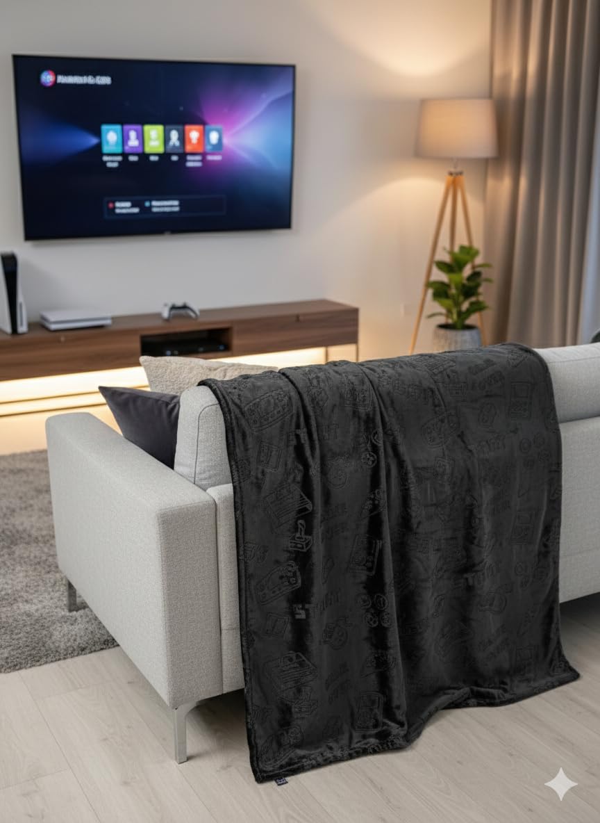 THFPJ-113F - LITTLE CELEBRITY Luxury Embossed Faux Fur Throw (Gamer)