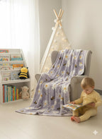 THFPJ-084F - LITTLE CELEBRITY Bumble Bee Daisy Fleece Throw, 50x70