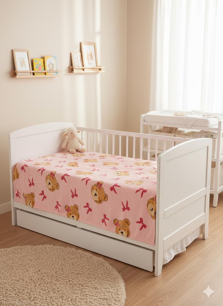 THFPJ-105F - LITTLE CELEBRITY Teddy Bear Fleece Throw, 50x70
