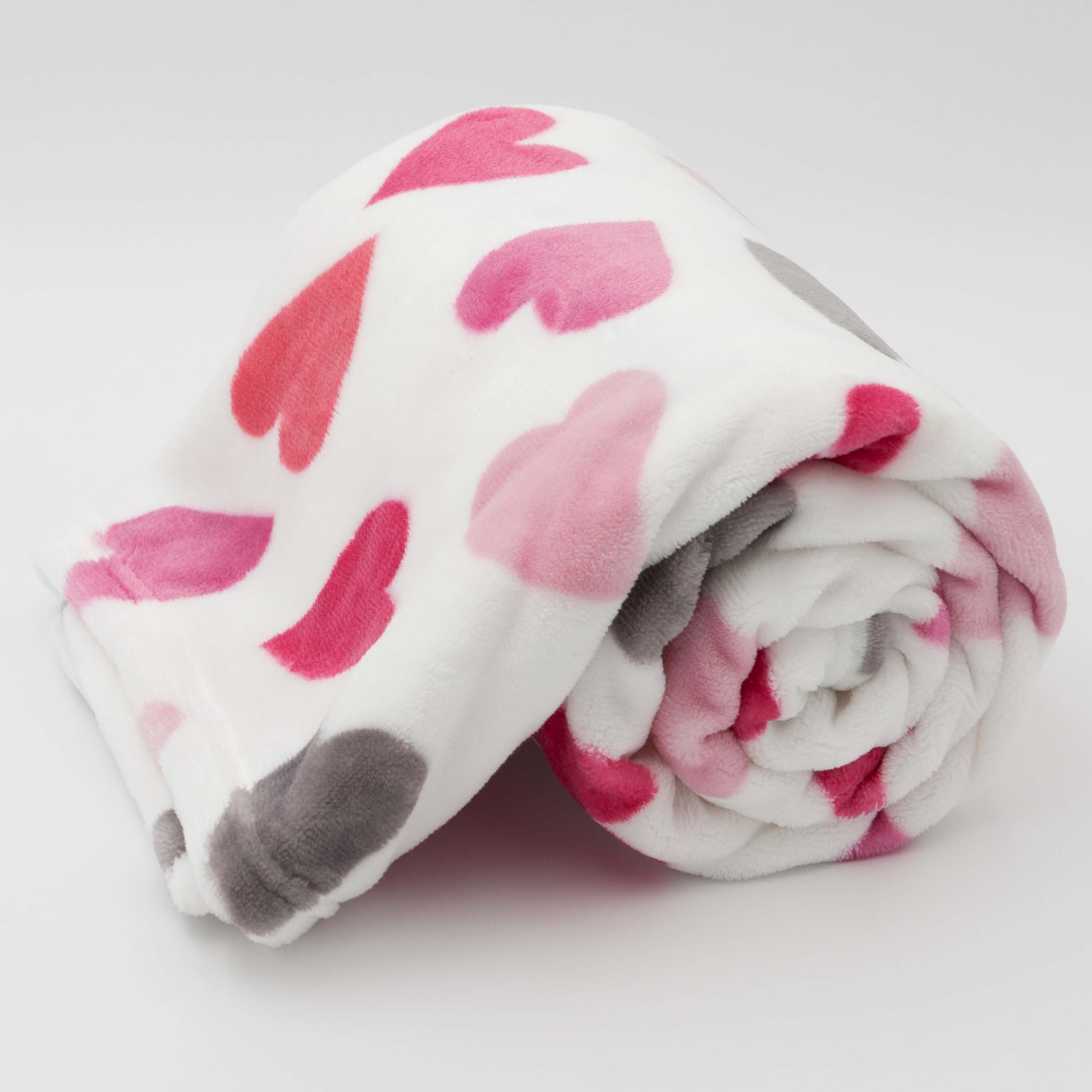 BLFPT-046 - LITTLE CELEBRITY Flannel Toddler Blanket (Plush Heart)