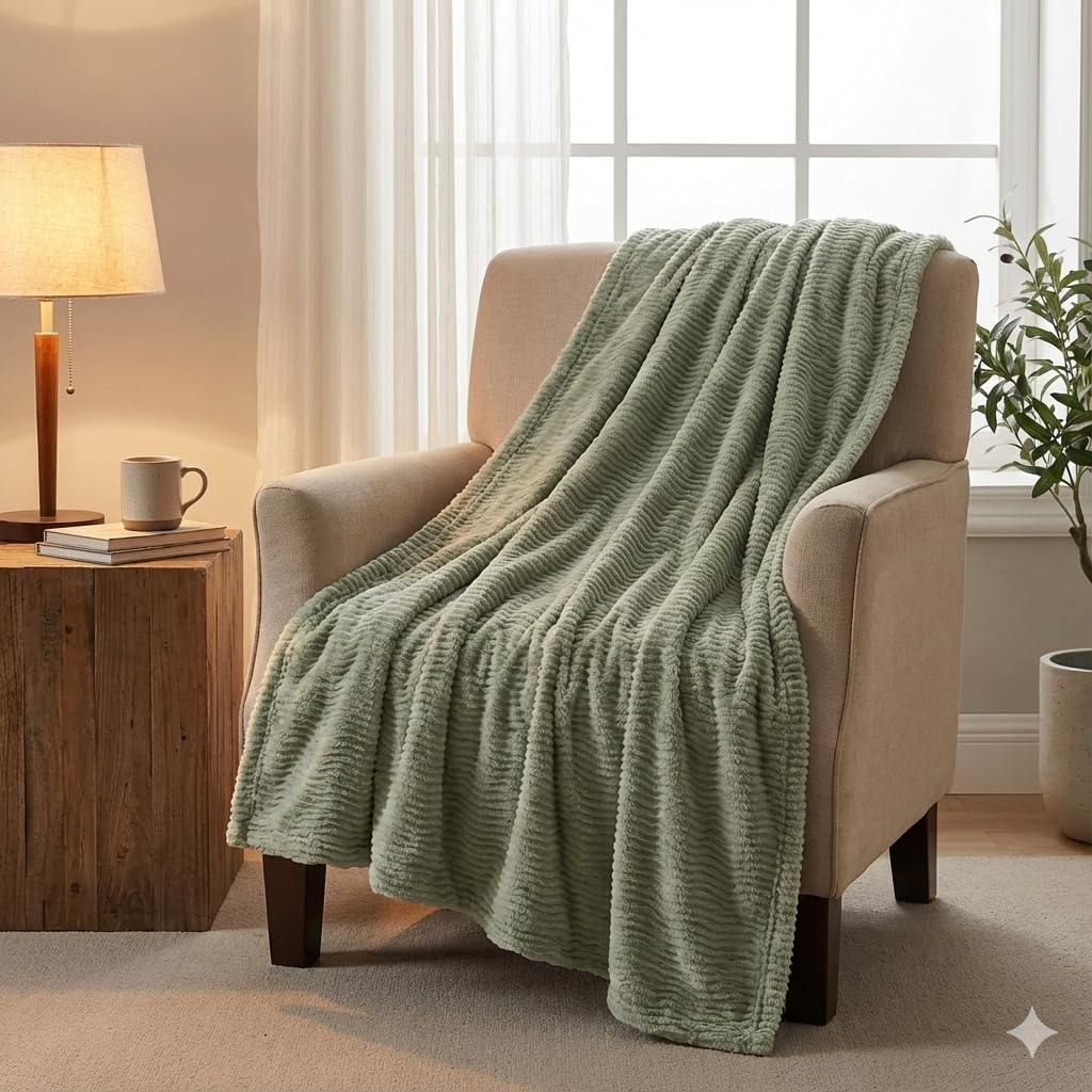 NMTHF-046H - Nicole Miller Bailey Luxury Faux Fur Throw - Desert Sage