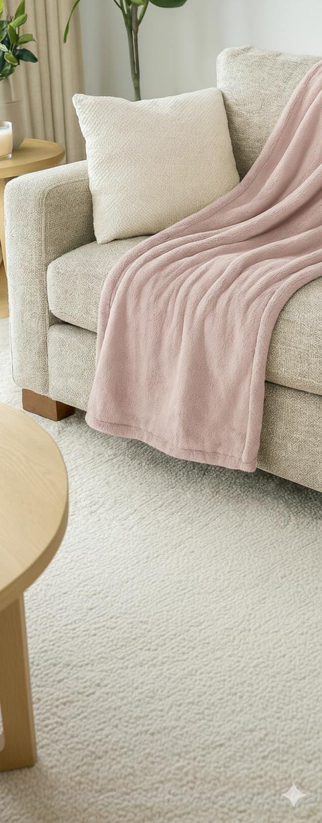 ALTHF-110H - Celebrity Home Ultra-Plush Long-Hair Flannel Throw - Sepia Rose