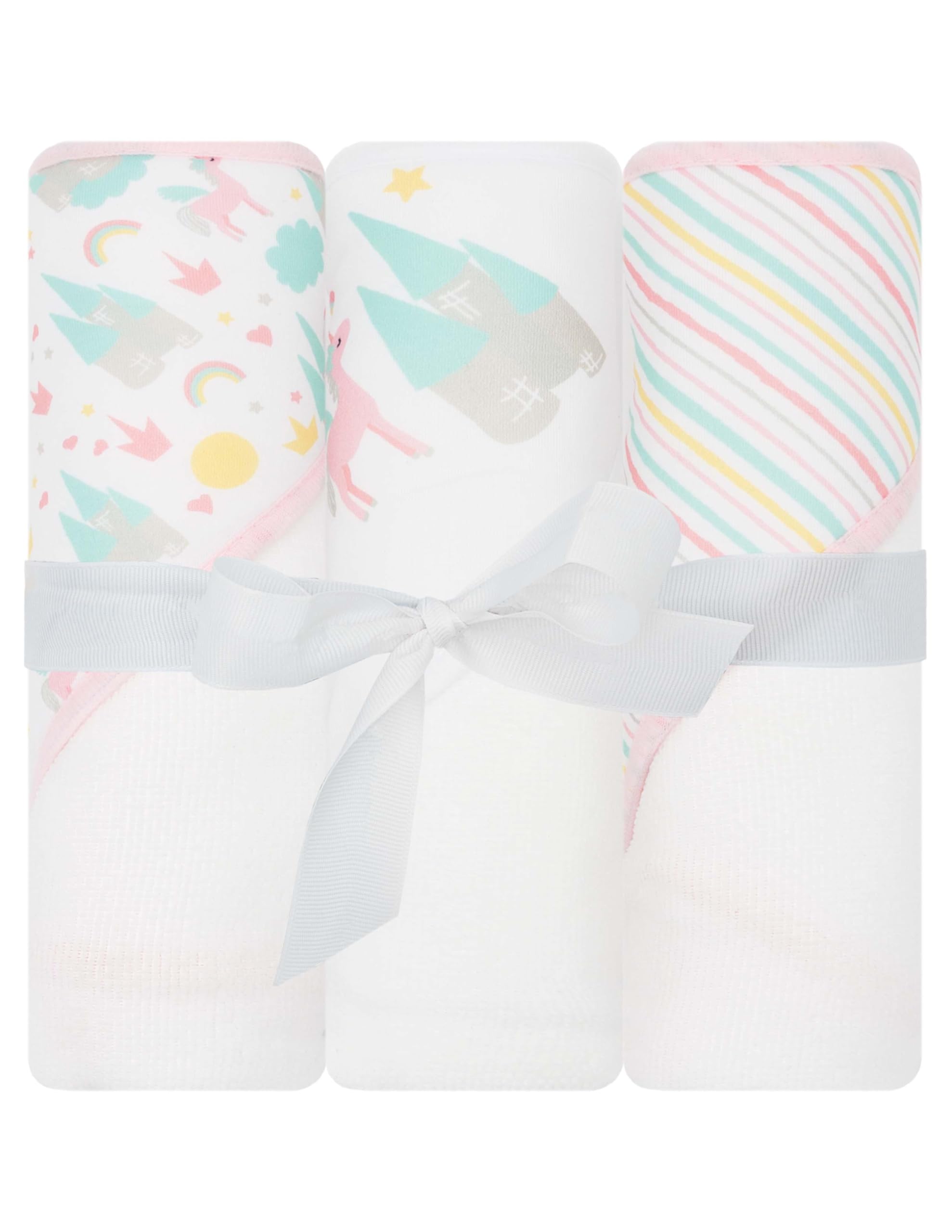 HT3P-026 - LITTLE CELEBRITY Hooded Baby Towels, 3-Pack (Baby Unicorn)