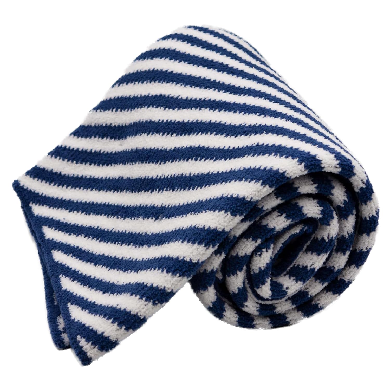 BLCJ-003 - LITTLE CELEBRITY Chenille Baby Blanket (Navy Stripes)