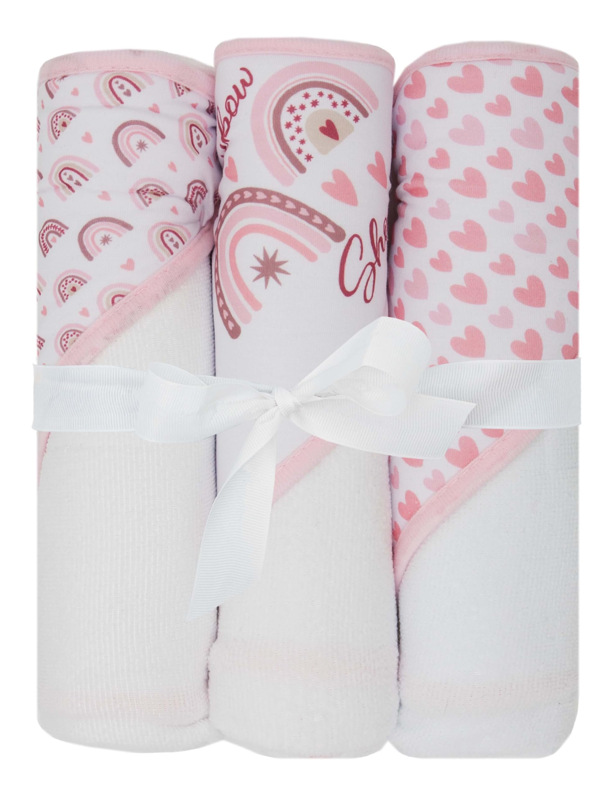 HT3P-018 - LITTLE CELEBRITY Hooded Baby Towels, 3-Pack (Rainbow)