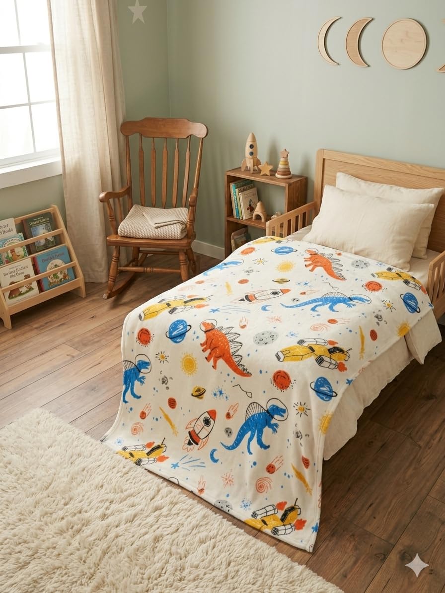 TBP-029 - LITTLE CELEBRITY Flannel Toddler Blanket (Space Life)