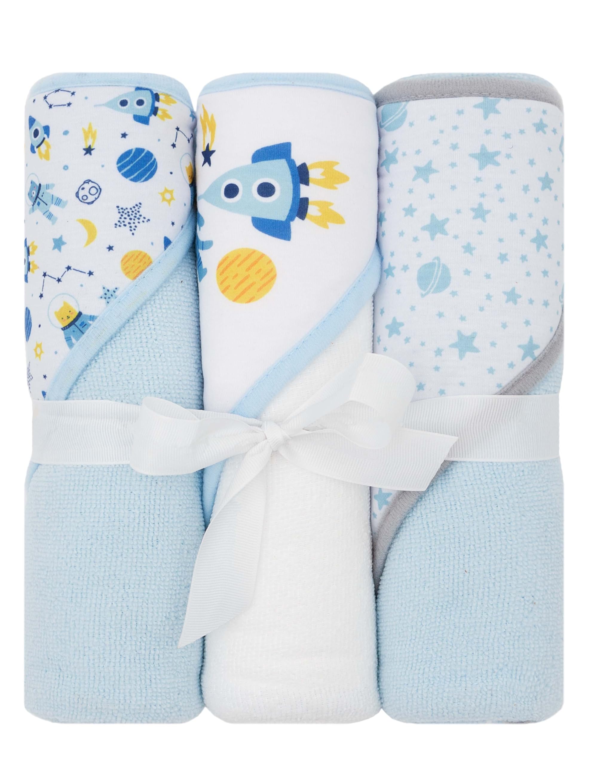 LITTLE CELEBRITY Hooded Baby Towels, 3-Pack