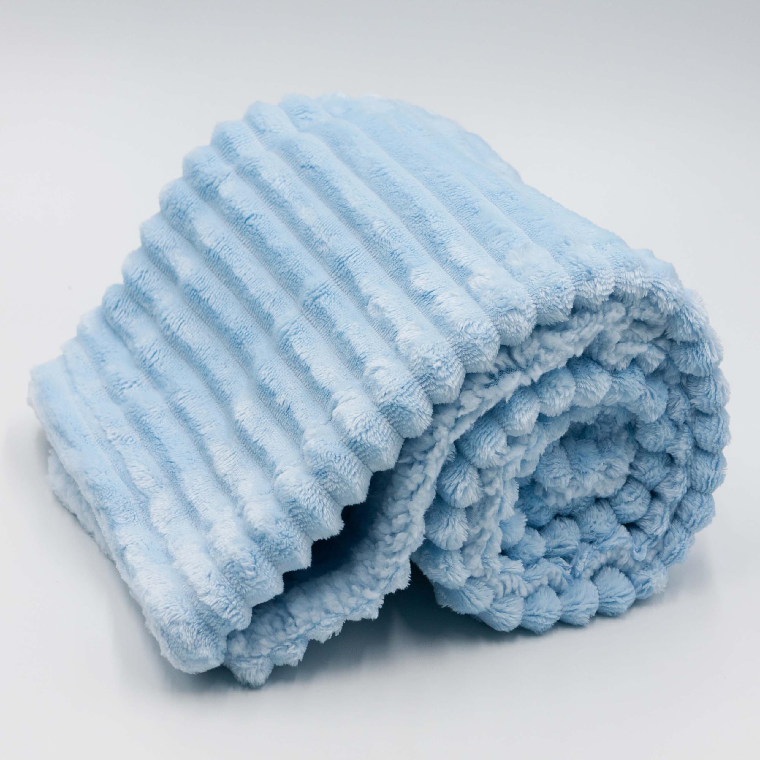 BLJS-022 - LITTLE CELEBRITY Jacquard Flannel Baby Blanket (Blue)