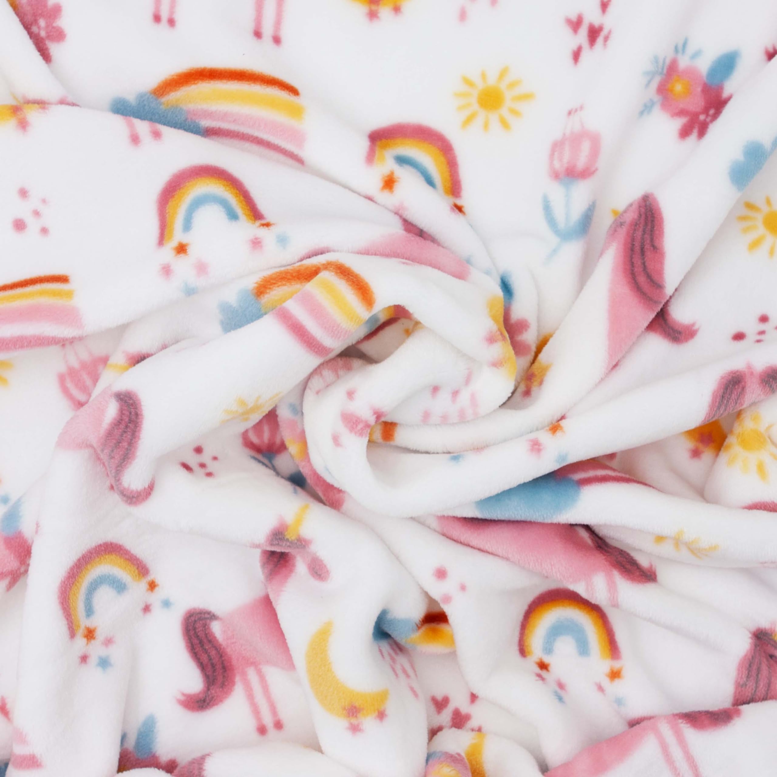 BLFPT-044 - LITTLE CELEBRITY Flannel Toddler Blanket (Unicorn)