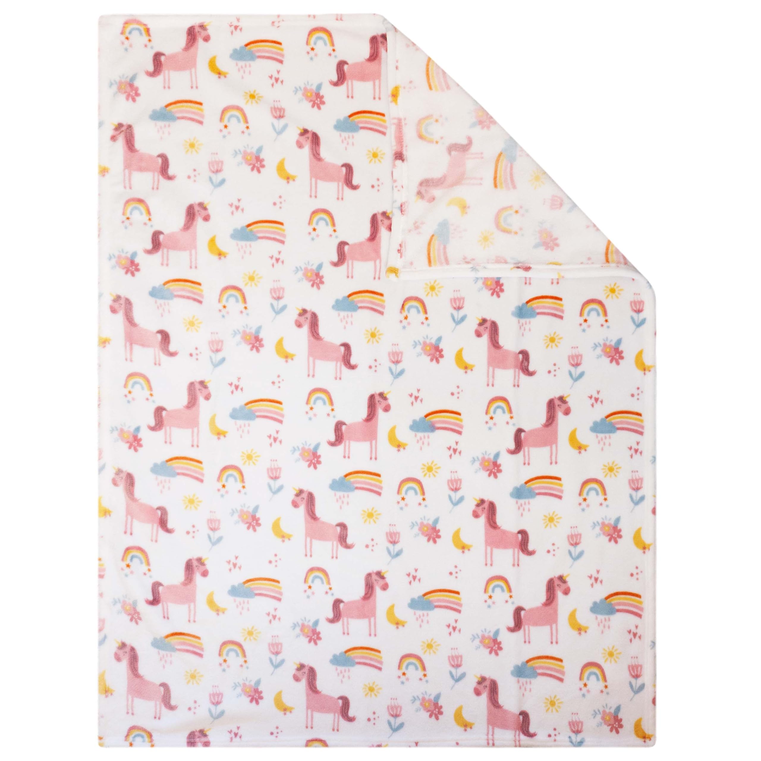 BLFPT-044 - LITTLE CELEBRITY Flannel Toddler Blanket (Unicorn)