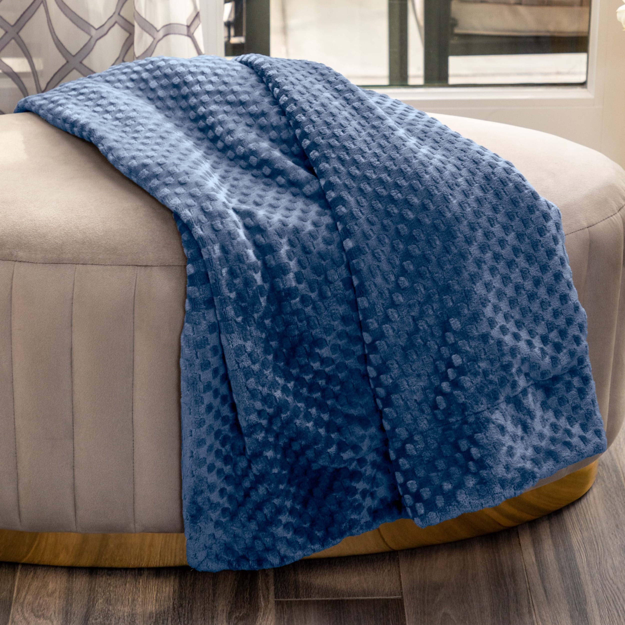 NMTHF-041H - Nicole Miller Anya Textured Raised Dot Throw - Vintage