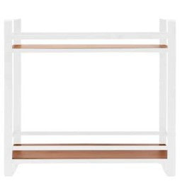 2-Tier Metal and Wood Bathroom Organizer Shelf | Vanity & Countertop Storage Rack
