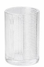 4-Piece Ribbed Glass Bathroom Accessories Set – Clear & Black