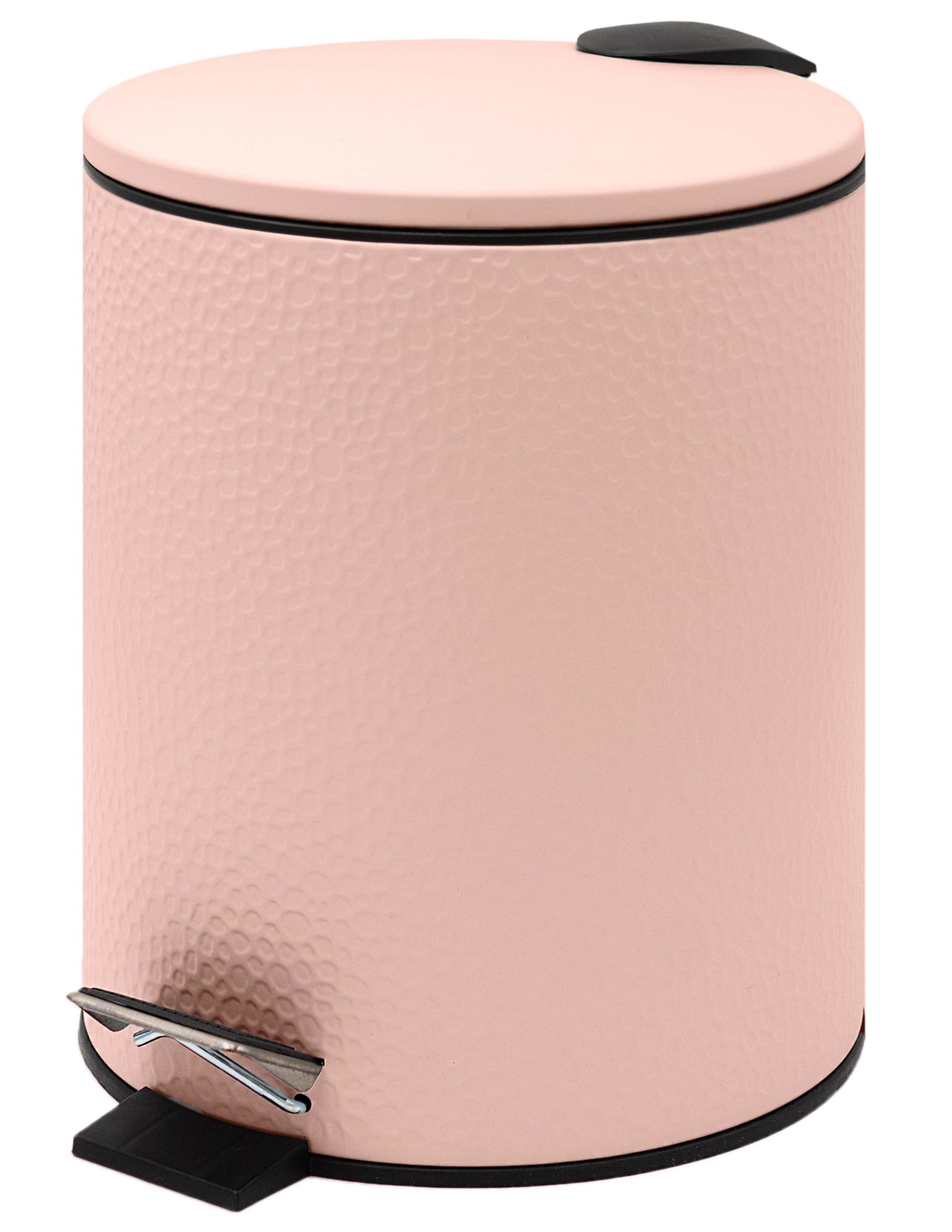 Pebbled Texture Matte Step Trash Can – Compact Bathroom & Office Wastebasket