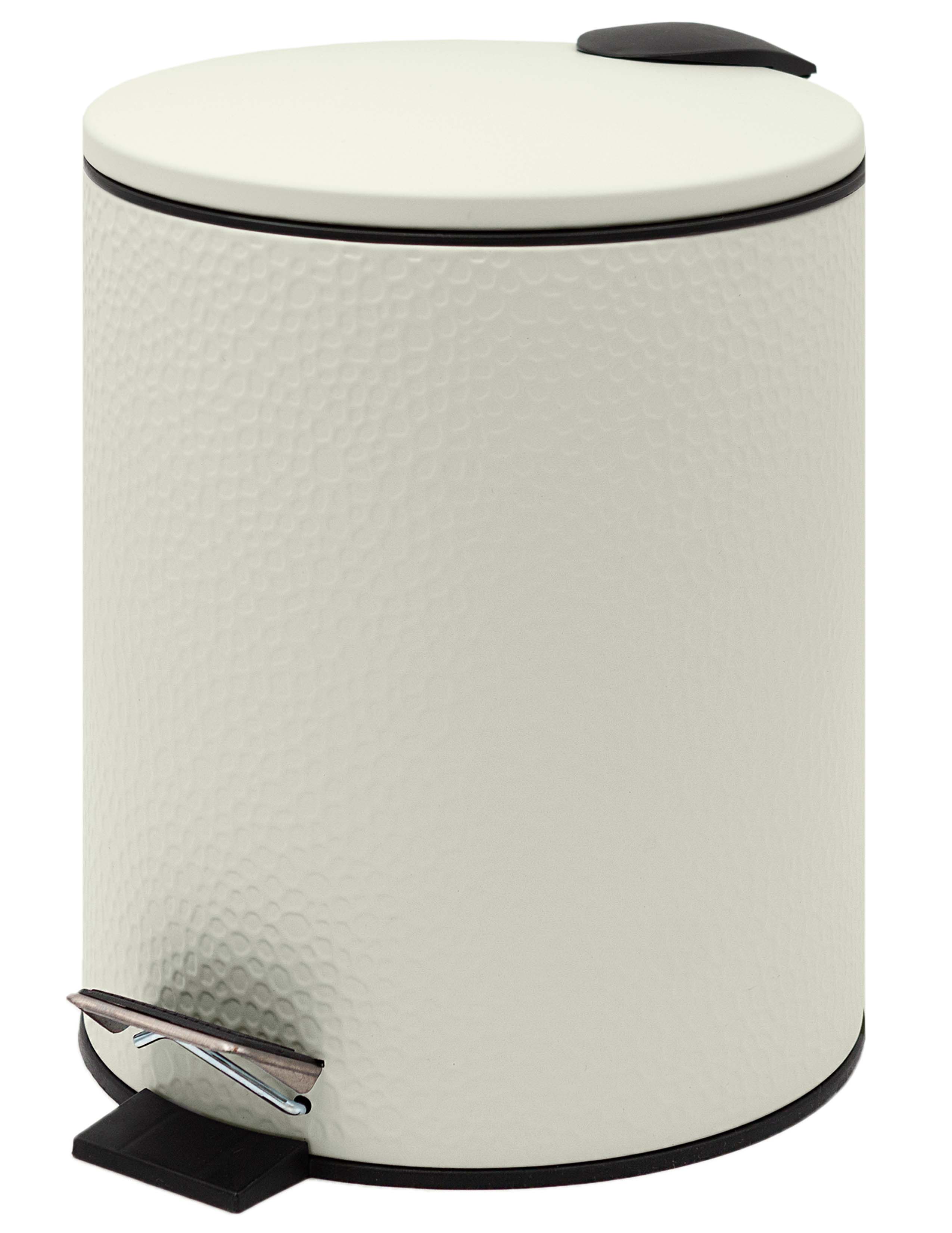 Pebbled Texture Matte Step Trash Can – Compact Bathroom & Office Wastebasket