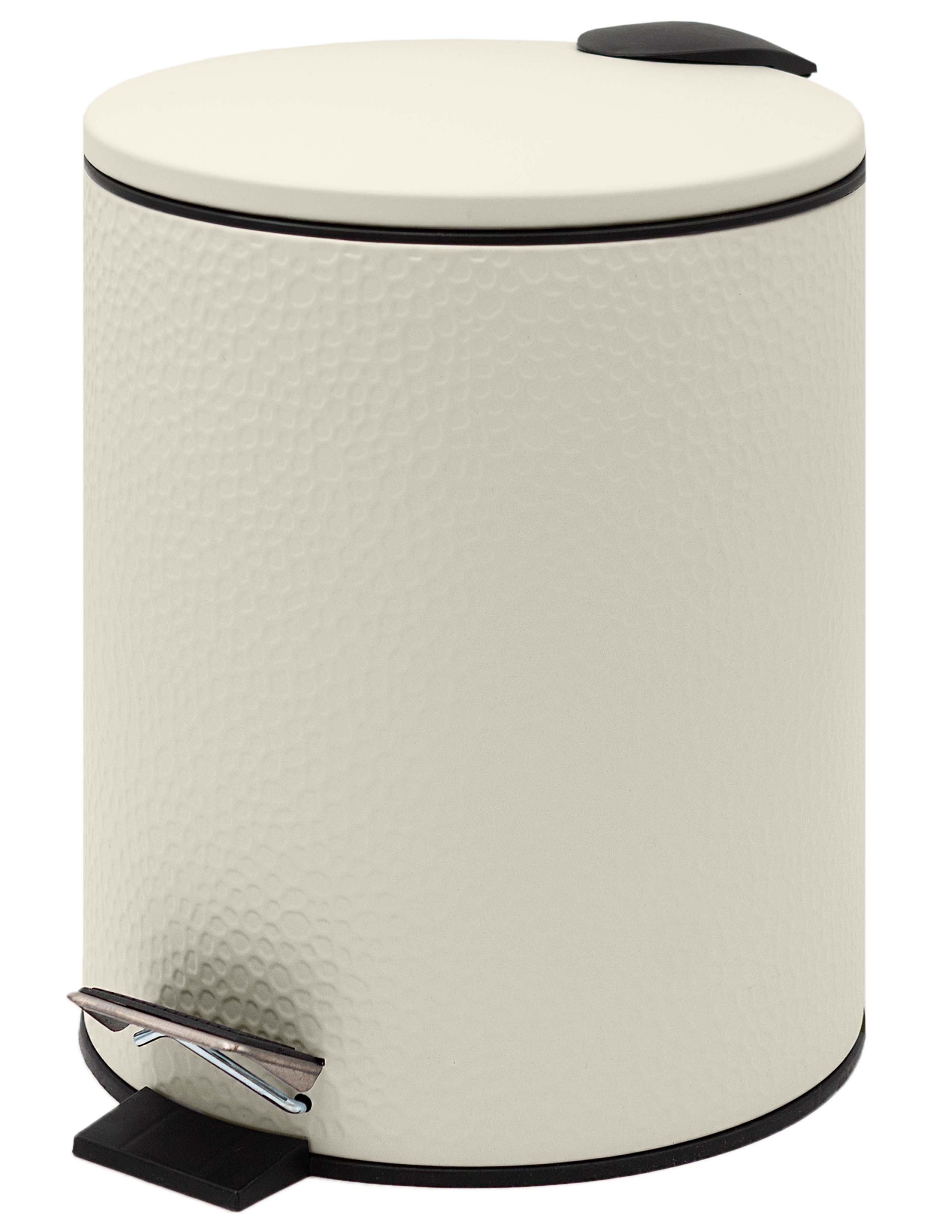 Pebbled Texture Matte Step Trash Can – Compact Bathroom & Office Wastebasket
