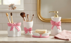Ariana Ceramic Bow Bathroom Accessories Set - 4-Piece